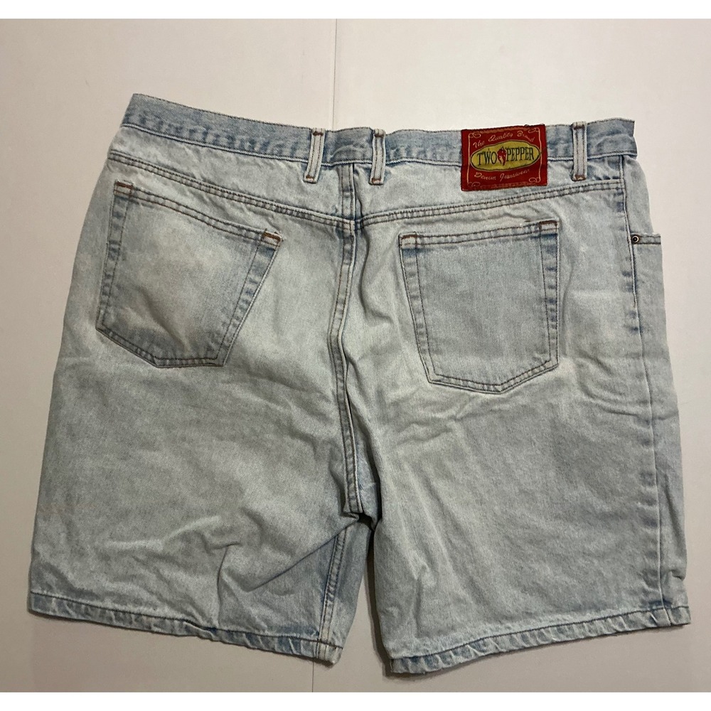 VTG Y2K Baggy Two Pepper Mens Light Wash Denim Shorts Size 40 Fits 38 Cotton
